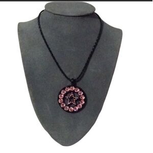 UNBRANDED Pink CRYSTAL RHINESTONE Star Shine BLING Pendant Statement NECKLACE